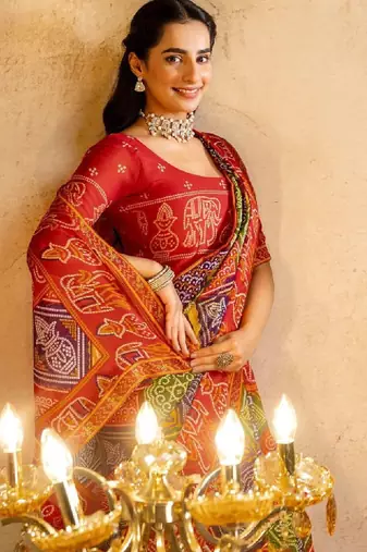 Bandhani pure georgette bandhani saree