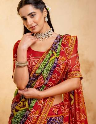 Bandhani pure georgette bandhani saree 4
