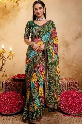 Bandhani pure georgette bandhani saree