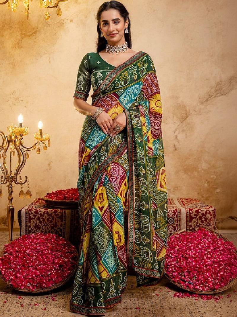Bandhani pure georgette bandhani saree