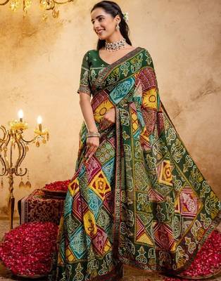Bandhani pure georgette bandhani saree 2