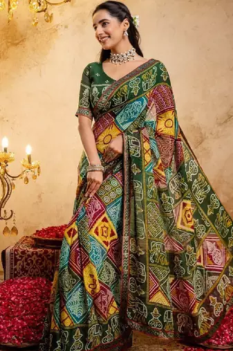 Bandhani pure georgette bandhani saree