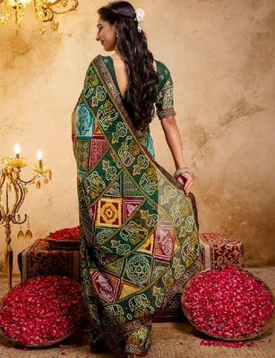 Bandhani pure georgette bandhani saree 3