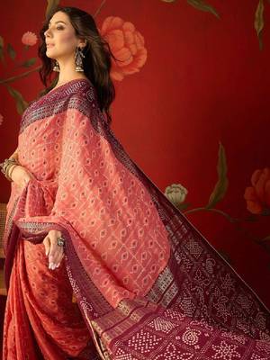 Bandhani poly georgette bandhani saree 1
