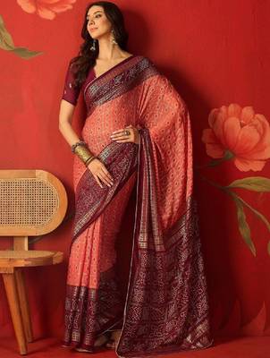 Bandhani poly georgette bandhani saree 2