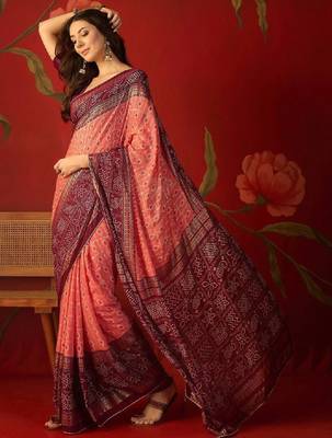 Bandhani poly georgette bandhani saree 3