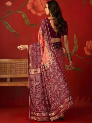 Bandhani poly georgette bandhani saree 4