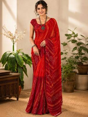 Bandhani pure georgette bandhani saree 1
