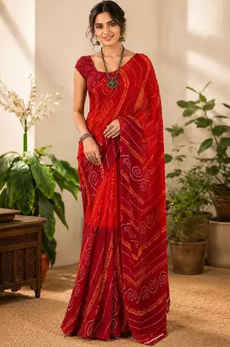 Bandhani pure georgette bandhani saree