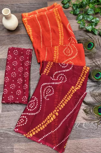 Bandhani pure georgette bandhani saree