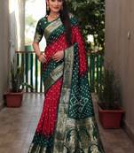 Bandhani zari silk blend heavy work bandhani saree