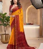 Bandhani pure chiffon bandhani saree