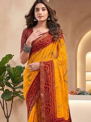 Bandhani pure chiffon bandhani saree 2