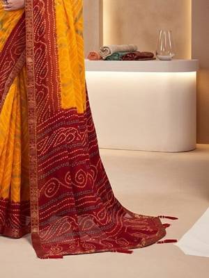 Bandhani pure chiffon bandhani saree 3