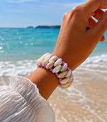 Handmade Cowrie Shell Bracelet, Beach Shell Bracelet for Women, Boho Coastal Jewelry
