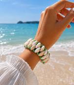 Handmade Cowrie Shell Bracelet, Beach Shell Bracelet for Women, Boho Coastal Jewelry