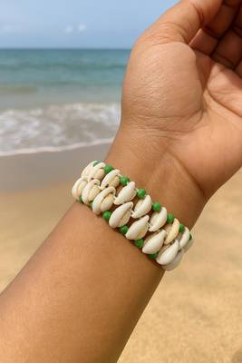 Handmade Cowrie Shell Bracelet, Beach Shell Bracelet for Women, Boho Coastal Jewelry 2