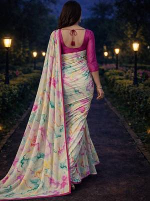 Pure georgette bandhani saree 2