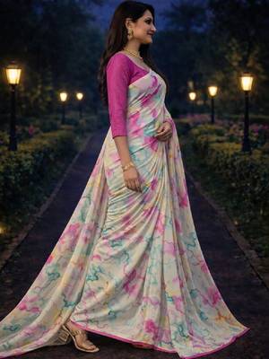 Pure georgette bandhani saree 3