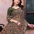 Floral poly georgette bandhani saree