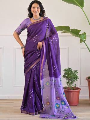 Floral bandhani saree 1