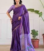 Floral bandhani saree