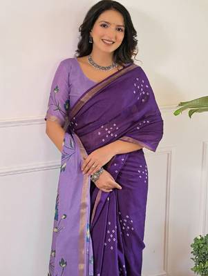 Floral bandhani saree 4