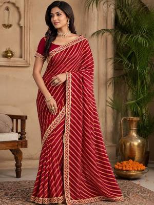 Leheriya pure chiffon leheriya saree 1