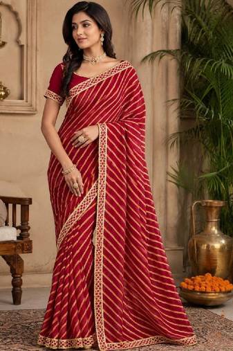 Leheriya pure chiffon leheriya saree