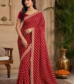 Leheriya pure chiffon leheriya saree