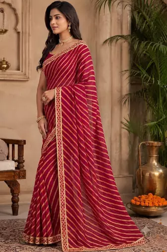 Leheriya pure chiffon leheriya saree