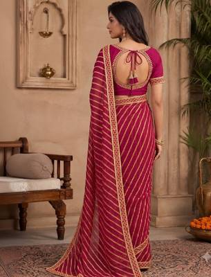 Leheriya pure chiffon leheriya saree 4