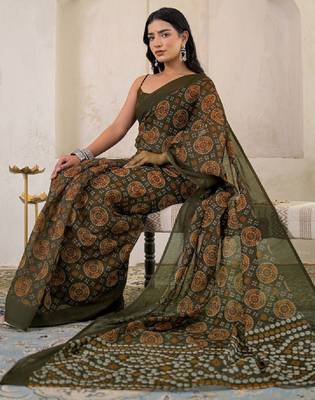 Bandhani pure linen bandhani saree 3