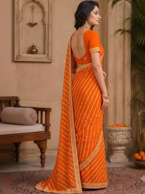 Leheriya zari pure chiffon leheriya saree 3