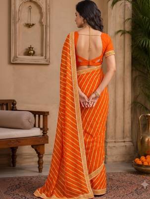 Leheriya zari pure chiffon leheriya saree 4