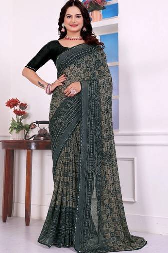 Bandhani poly georgette bandhani saree