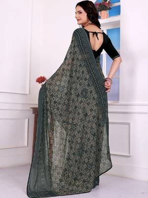 Bandhani poly georgette bandhani saree 2