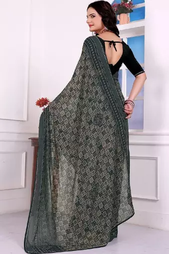 Bandhani poly georgette bandhani saree
