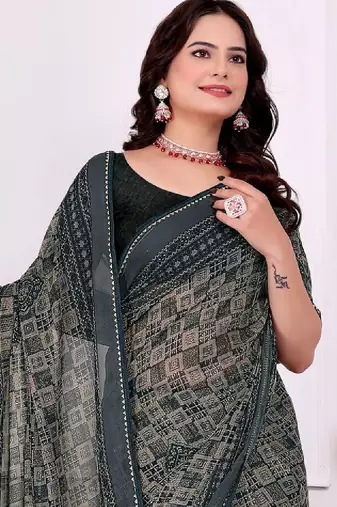 Bandhani poly georgette bandhani saree