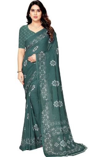 Batik pure georgette bandhani saree