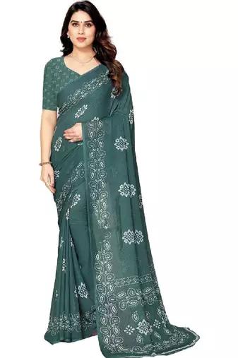 Batik pure georgette bandhani saree