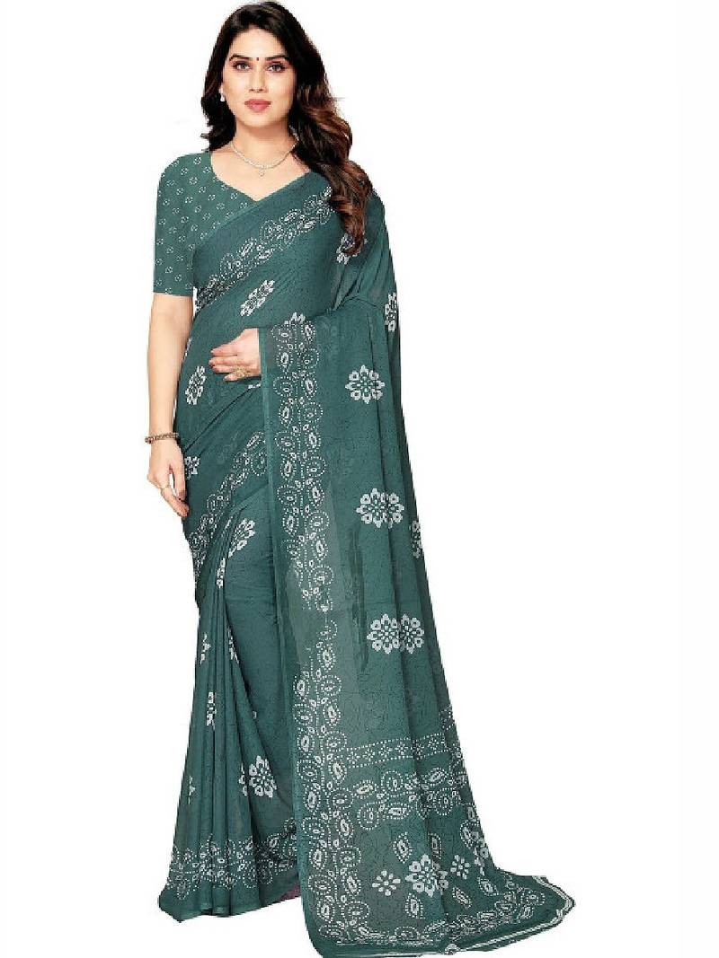 Batik pure georgette bandhani saree