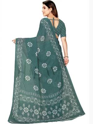 Batik pure georgette bandhani saree 2