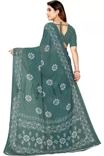 Batik pure georgette bandhani saree