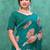 Floral poly georgette bandhani saree