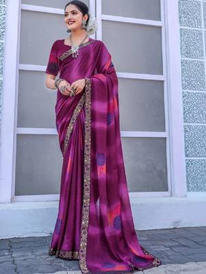 Poly georgette bandhani saree 1