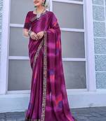 Poly georgette bandhani saree