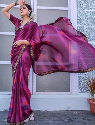 Poly georgette bandhani saree 2