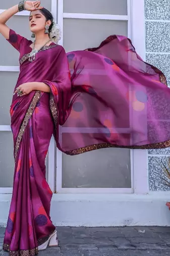 Poly georgette bandhani saree