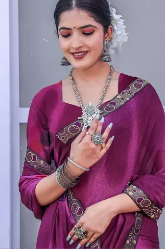 Poly georgette bandhani saree